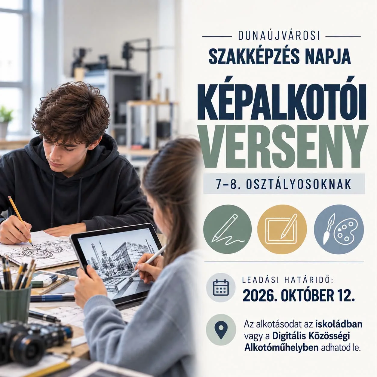 Képalkotói versenyt hirdet 7. és 8. osztályos diákok számára a Dunaújvárosi Szakképzési Centrum és a Digitális Közösségi Alkotóműhely