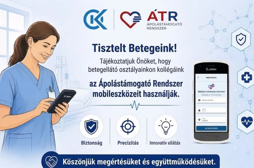Telefonhoz hasonló, speciális kórházi munkaeszközöket használnak az ápolók a betegellátás során